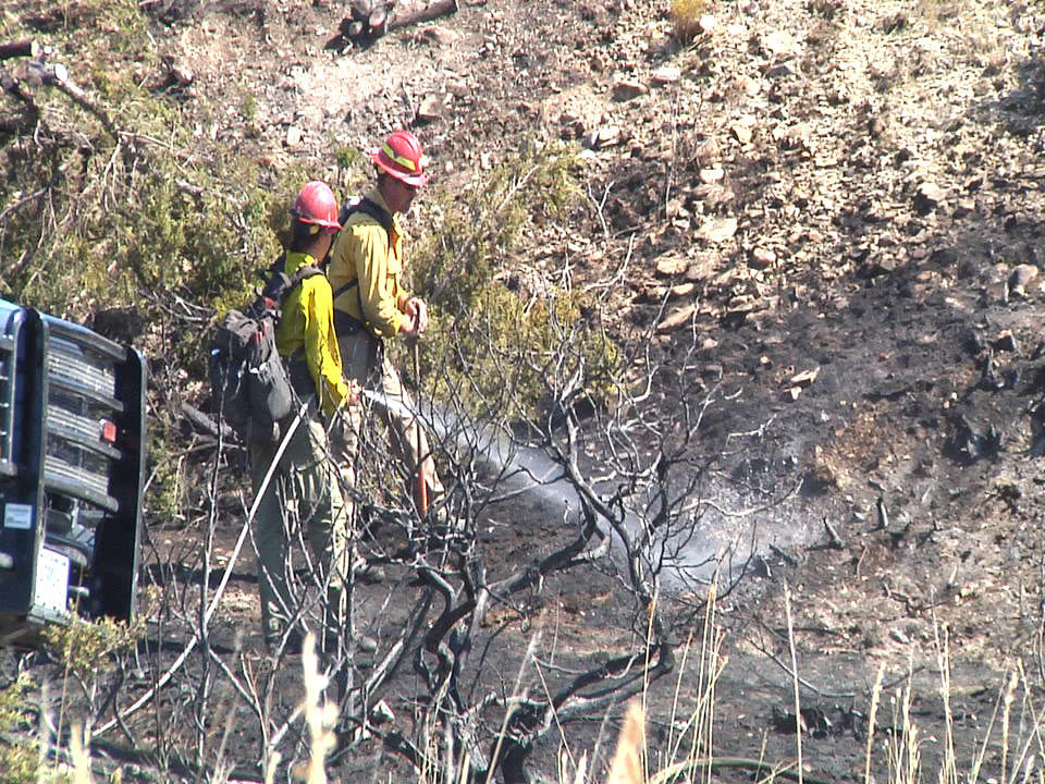 Crews battling fire